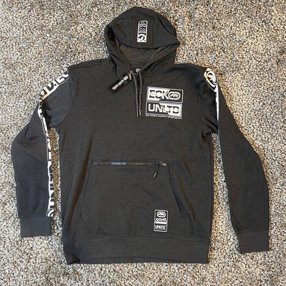 Ecko Unltd Charcoal Heather Hoodie Sz L - Picture 1 of 7